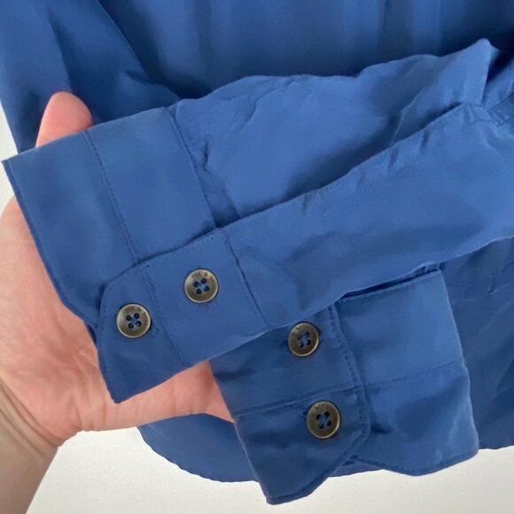 Rag & Bone Sullivan Tunic Shirt Navy Blue‎ Modal Collared Tie Front Size Small S - Picture 8 of 12